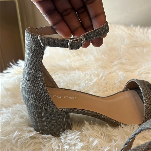 Maurices Taupe Braided Front Ankle-Strap Block Heel Sandal - Picture 10 of 14